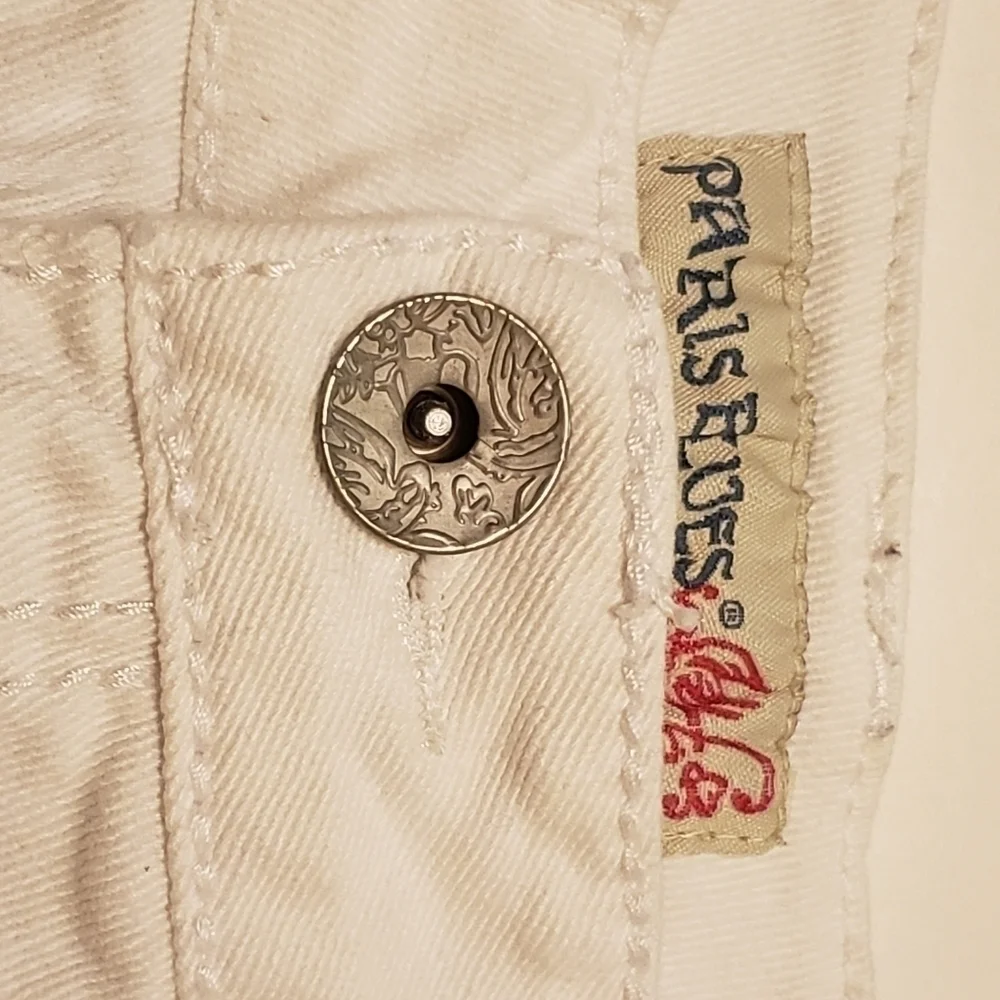 Paris Blues White Raw Hem Cutoff Y2K Denim Shorts